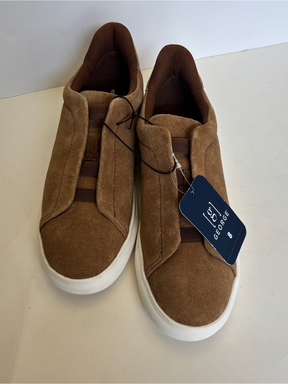 George Men's Brown Suede Low-Top Sneakers
